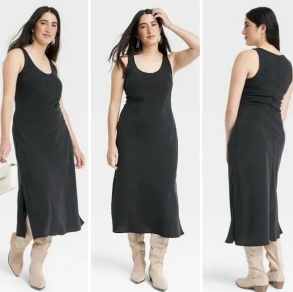Black Sleeveless Midi Dress - Universal Threads XL